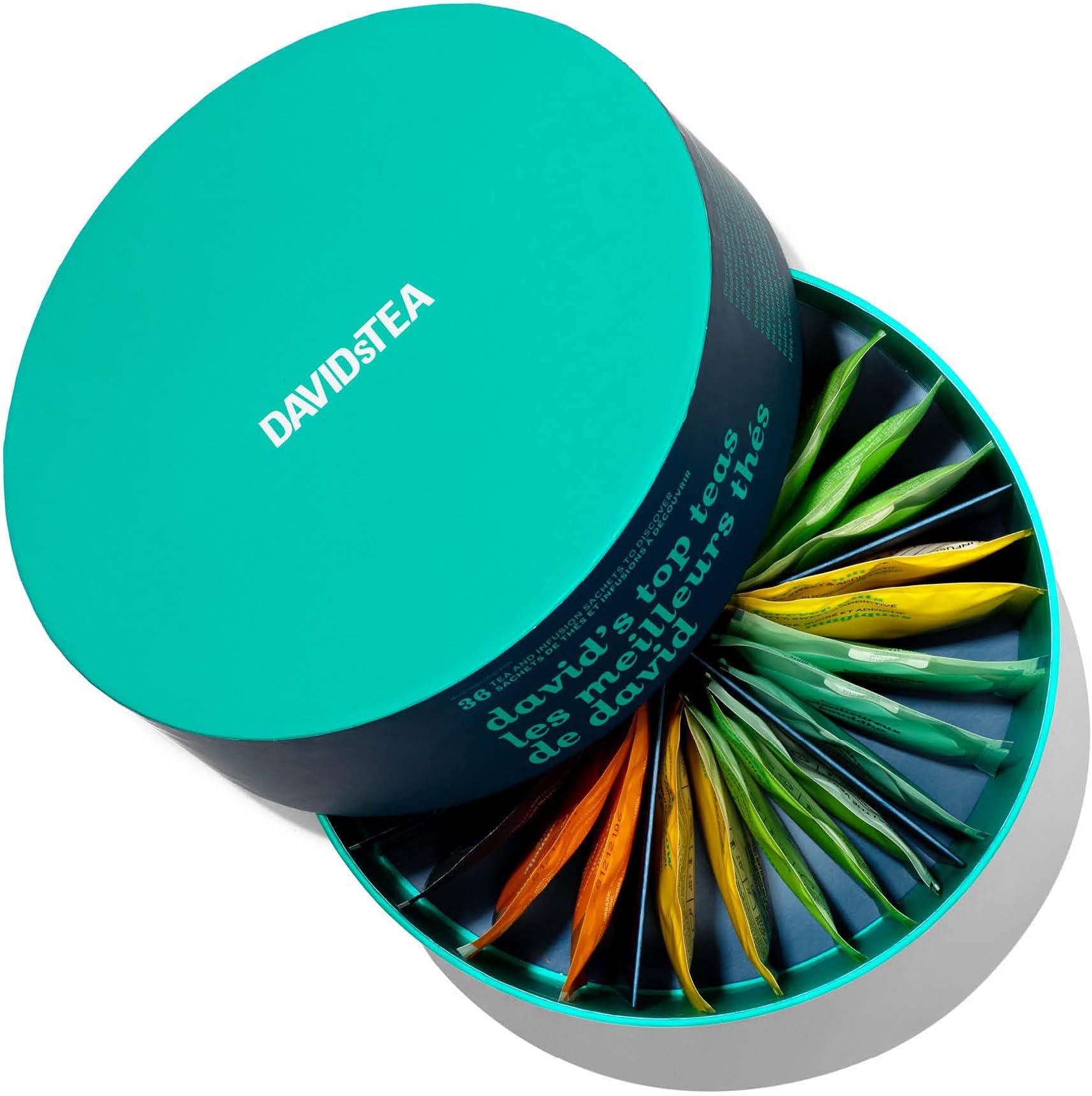 Top Teas Sachet Tea Wheel Tea Assortment Box, Tea Gift Set, Ready-to-Steep, No Filters Needed, 36 tea bags, 3.1 Ounces