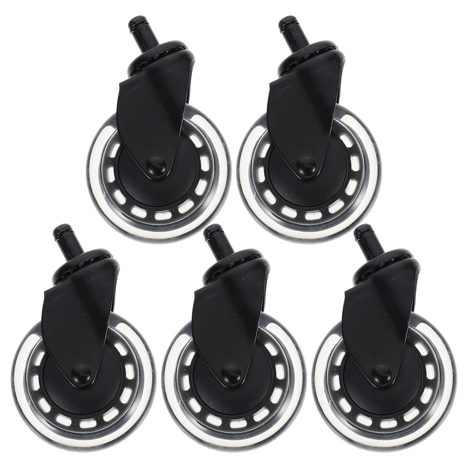 5pcs 3-inch Pu Chair Caster Wheels Heavy Duty Universal Office Furniture Casters for Computer and Gaming Chairs
