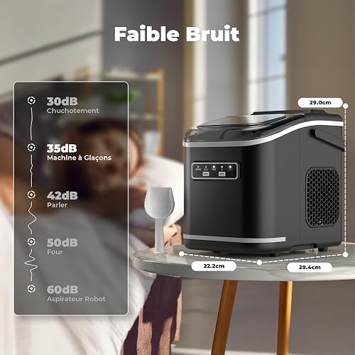 Acmeenjoy Macchina Ghiaccio Casa 12kg/24h, Autopulente 1,5L Ice Maker - 6