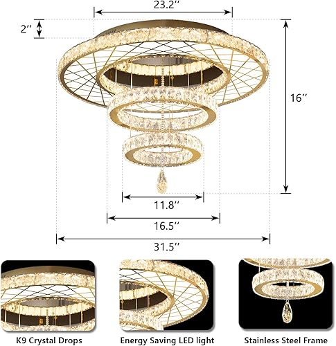 Miniatura 2 de HAIXIANG Lámparas de dormitorio modernas para sala de estar, lámparas de techo para comedor, lámparas de techo para comedor, lámparas de araña de