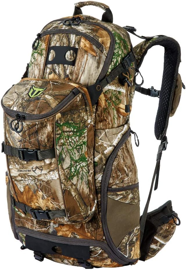 TIDEWE Hunting Backpack 3400cu, Silent Frame Hunting Pack for Bow/Rifle/Pistol(Camo)