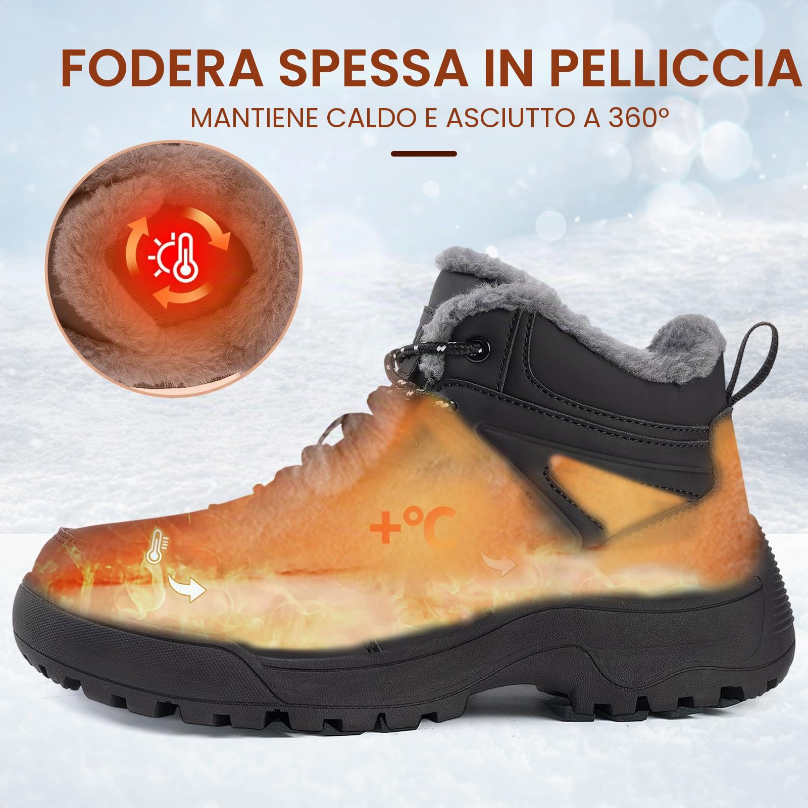 Stivali da neve invernali da donna caldi stivaletti da esterno leggeri a metà polpaccio alla moda in pelliccia sintetica