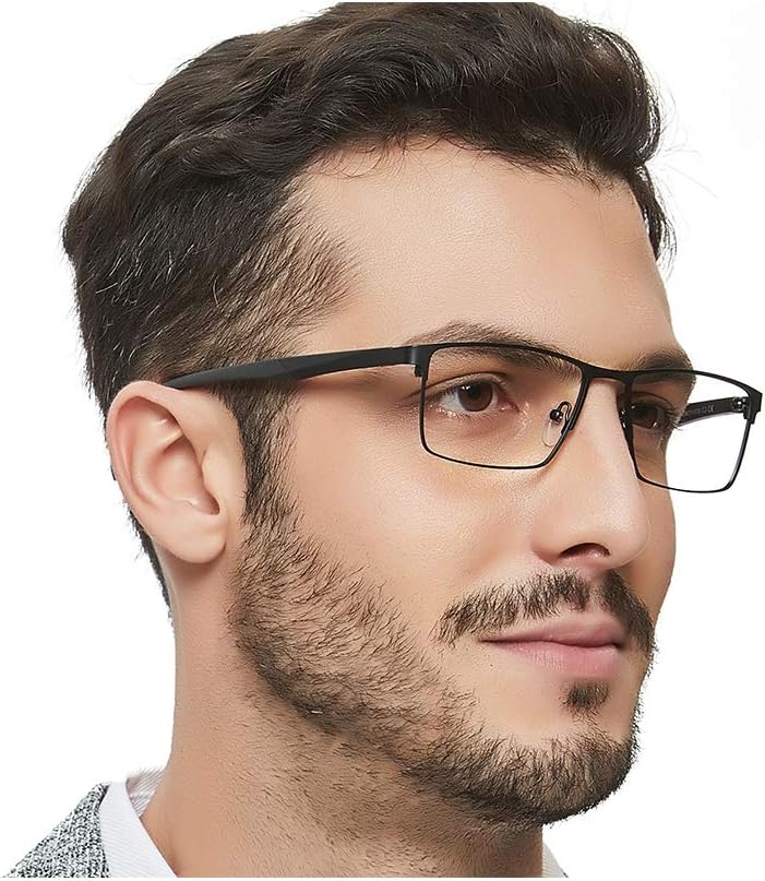 Blue Light Blocking Glasses for Men Metal Frame Eyeglasses Men's Computer Glasses Clear Lense