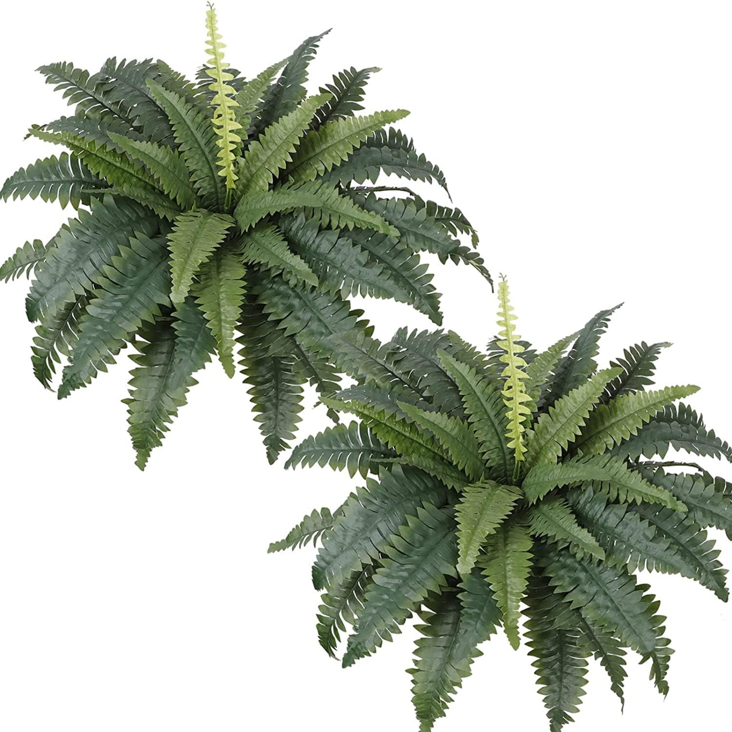 Artificial Ferns for Outdoors, Set of 2 Bouquets 30" Diam Large Fake