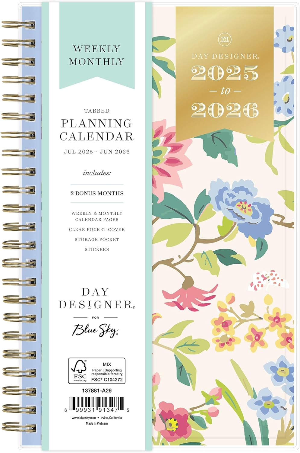 Blue Sky Day Designer 20252026 Weekly and Monthly