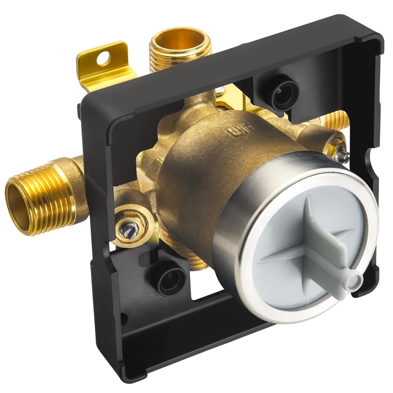 Photo 1 of RJDIBAN Shower Valve for Delta R10000-UNWS, 4 Port 1/2 Inch Connection 1-Pack, R10000 Valve Kit Compatible with Delta MultiChoice 13 14 17 17T Shower and Tub Trim Faucet, Brass Construction With Stops