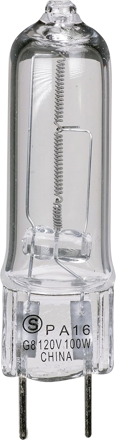 Satco 100T4/CL/G8 Halogen Bi Pin Halogen, 100W G8 T4, Clear Bulb [Pack of 6]