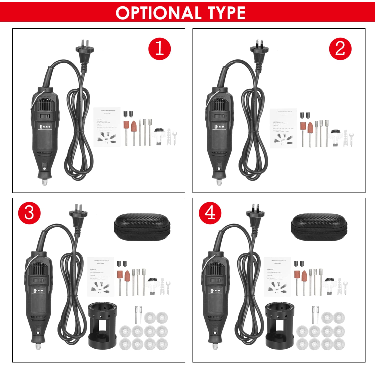 Affûteuse de tronçonneuse portable Meuleuse de chaîne portable Scie électrique Affûteuse d'outils de meulage électrique avec tête de meulage + Guide d'angle + Affûteuse d'électrode de tungstène