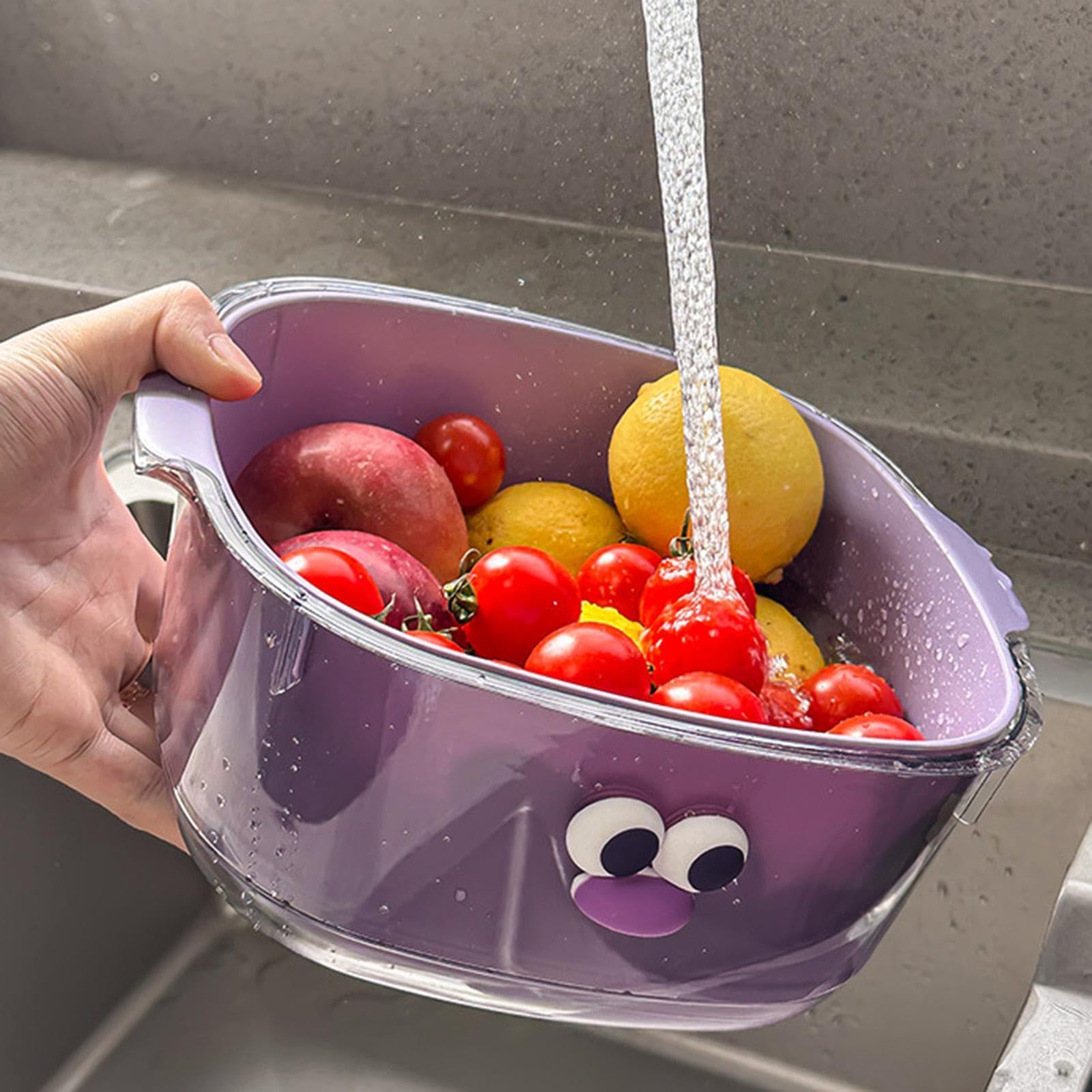 Juego de coladores de cocina 2 en 1 para drenaje de alimentos, colador de doble capa para lavar frutas y verduras, perfecto para limpieza de pasta, arroz, ensalada y bayas