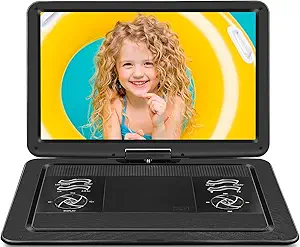 𝗝𝗘𝗞𝗘𝗥𝗢 19.6" Portable DVD Player with 17.1" Large HD Screen, 5 Hours Battery DVD Player Portable with Car Charger, Kids Portable DVD Player Support All Region Discs, USB and SD Card, Sync TV asin的图片