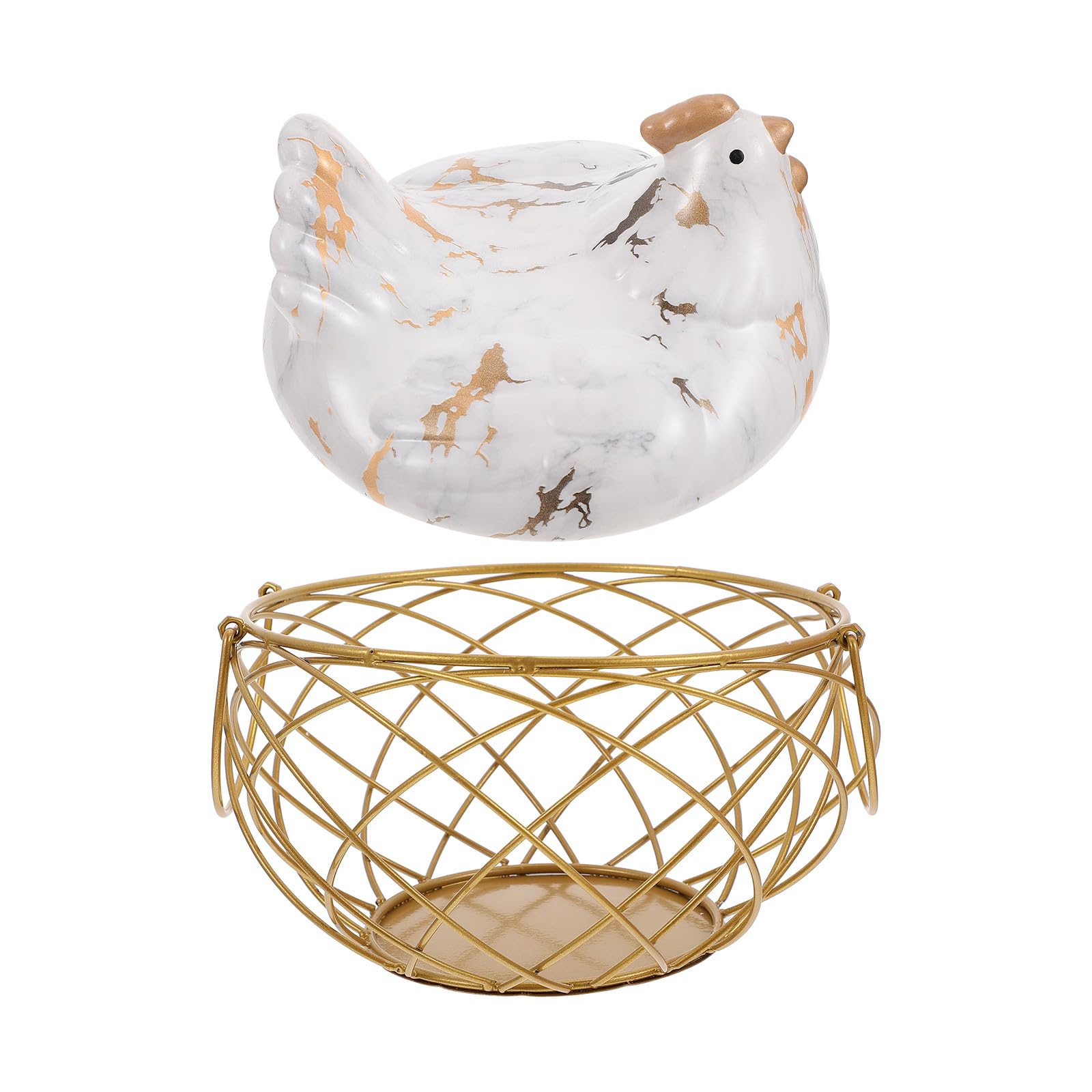 Panier à œufs en fer blanc Homoyoyo doré pour rangement cuisine style ferme