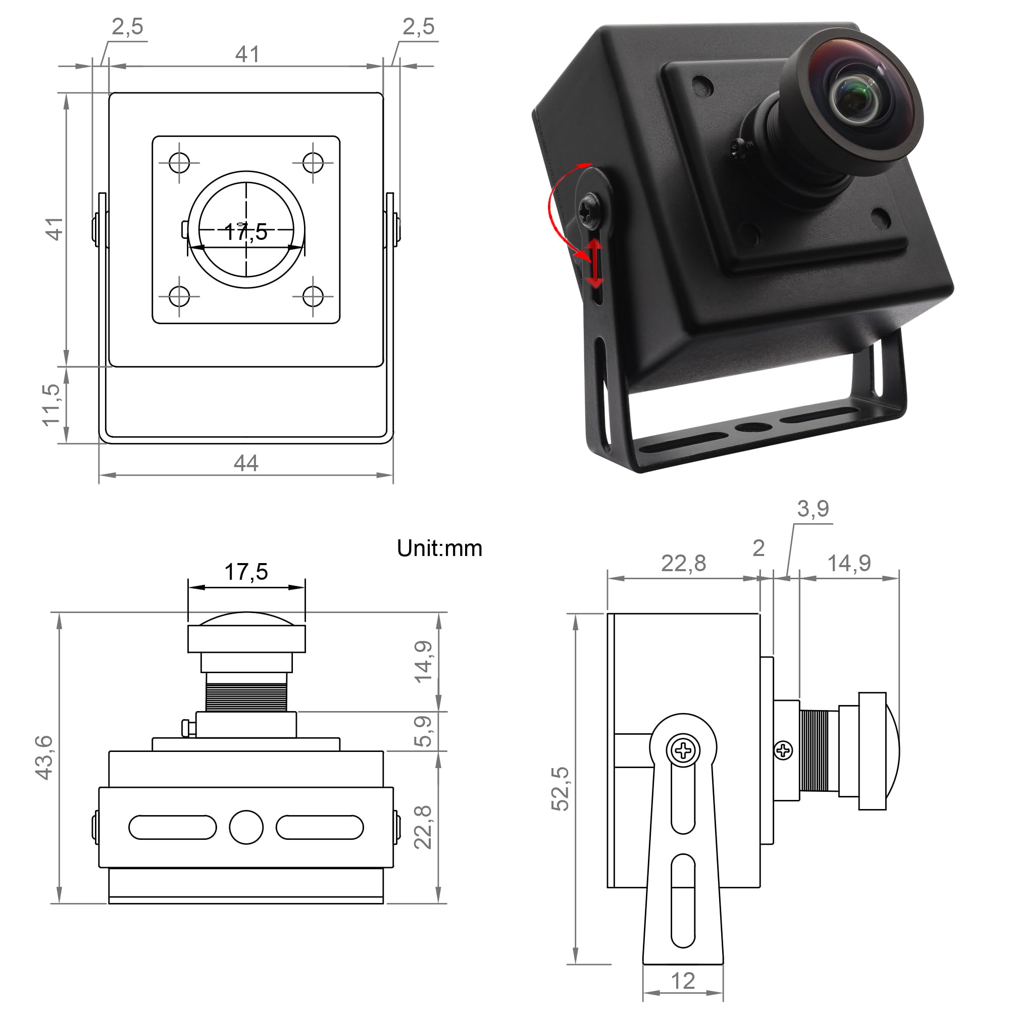 SVPRO Fotocamera Ad Alta Velocità 1080P 120fps M12 Grandangolo 12MP USB Lightburn 4K 30fps Per Stampante 3D IMX577 USB Esterna Per PC Laptop, Raspberry Pi