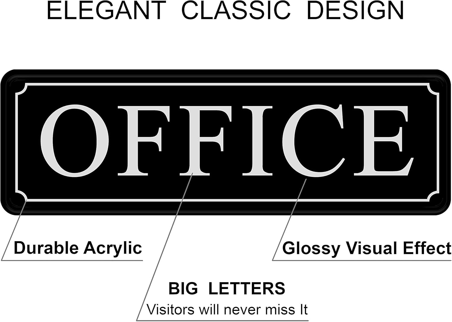 Free Shipping 🛒 The Office sign for door or wall — quick easy installation. Self-adhesive — 9 X 3 in. The Best sign for home office and business. White big letters on black plate. Main office sign