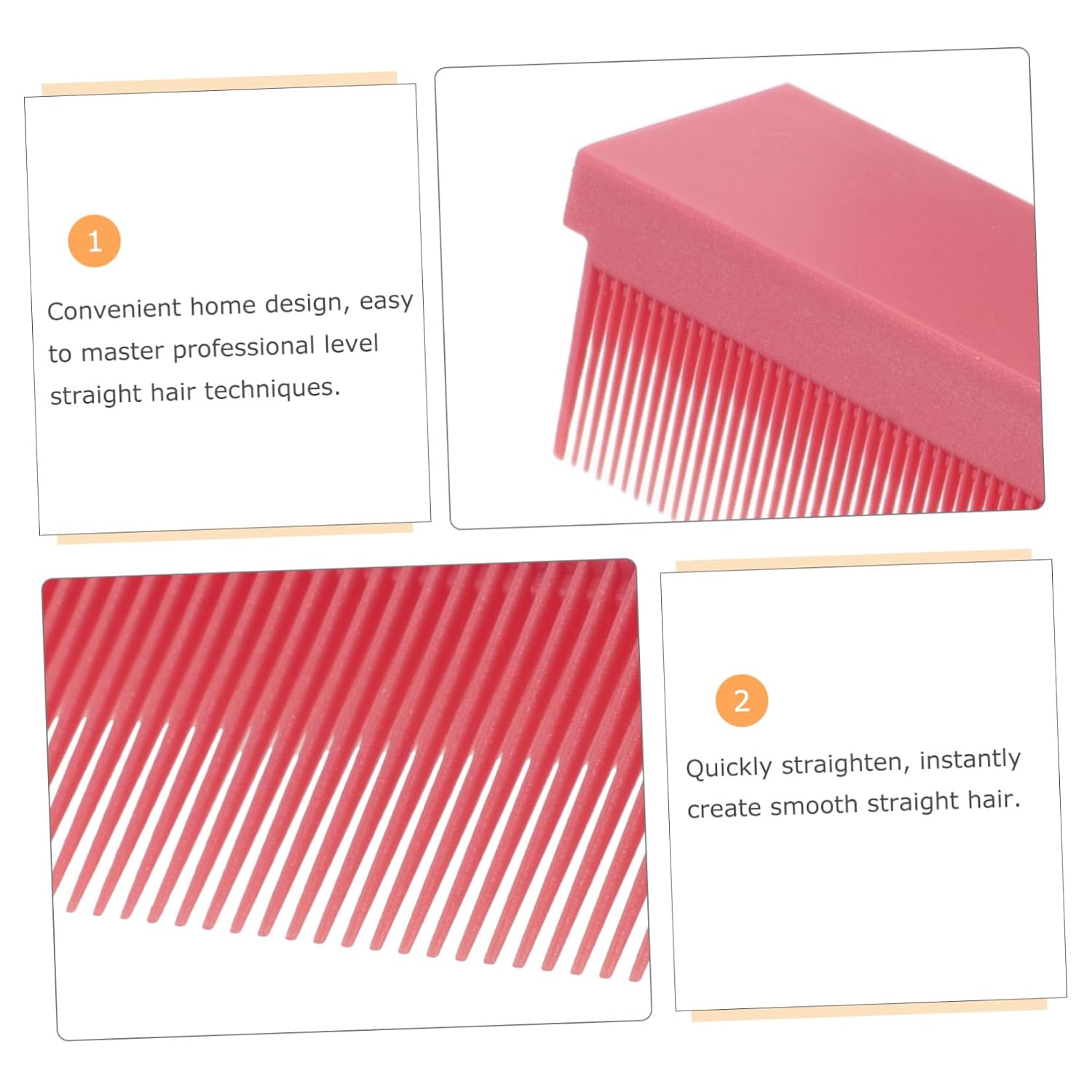 Didiseaon Hair Straightener Comb Attachment 4pcs Clip-on Flat Iron Accessory for Hair Styling at Home and Salon Compact Detangling Tool