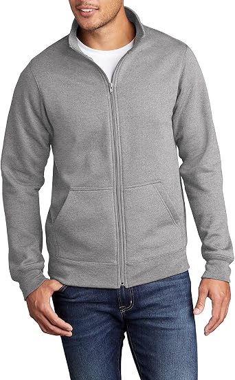 JustBlanks Men Long Sleeve Fleece Sweatshirt Loose Fit Front pockets Heavyweight Full-Zip Warm Outerwear Sweatshirts for Men