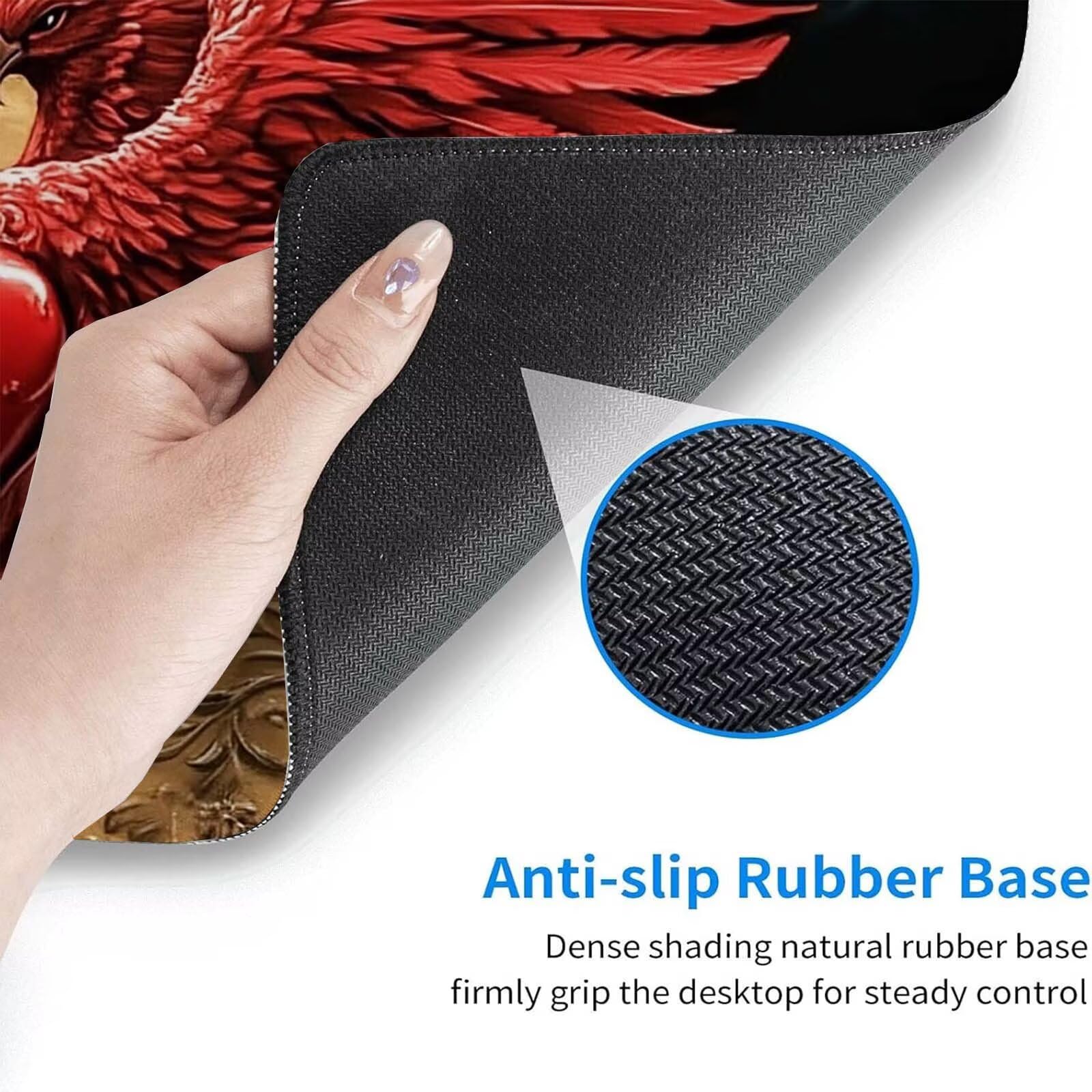 Tappetino Mouse Gaming, 1200x600mm Tappetino Mouse XXL nero 0c0-315 | Mouse Pad Grande, Ottimizzato per i Sensori da Gioco, Migliora Precisione e Velocità, per Mac e PC, rosso
