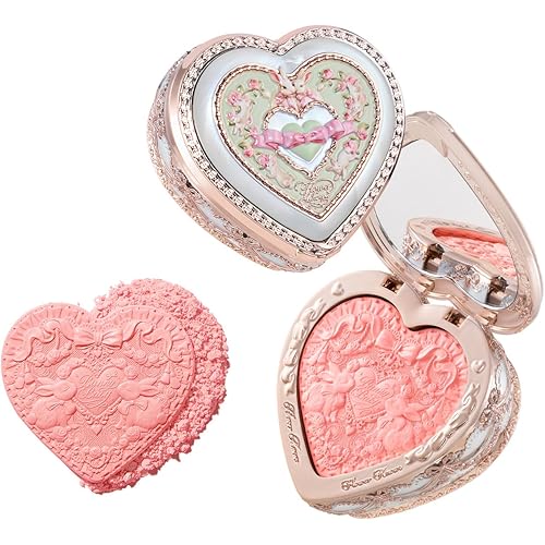 Flower Knows Bunny Garden Embossed Blush,Talc-Free Vibrant Coral Satin Powder Blush,Buildable & Blendable Formula,Sun-Kissed Cheek Color for a Warm,Energized Glow,Gift-Worthy(05 Fairyland Reverie)