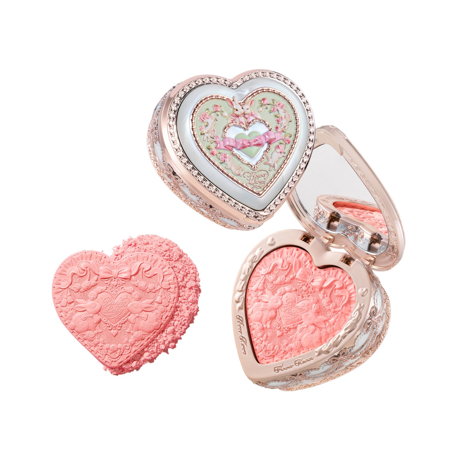 Bunny Garden Embossed Blush,Talc-Free Vibrant Coral Satin Powder Blush,Buildable & Blendable Formula,Sun-Kissed Cheek Color for a Warm,Energized Glow,Gift-Worthy(05 Fairyland Reverie)