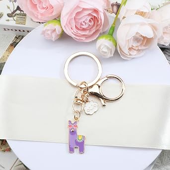 Alpaca Keychain, Personalised Cute Alpaca Keychain, Unique Birthday Gifts for Women, Sisters, Friends, Mom, Girlfriend, Boyfriend, Mum Gifts, Fashionable Bag Charm Accessory