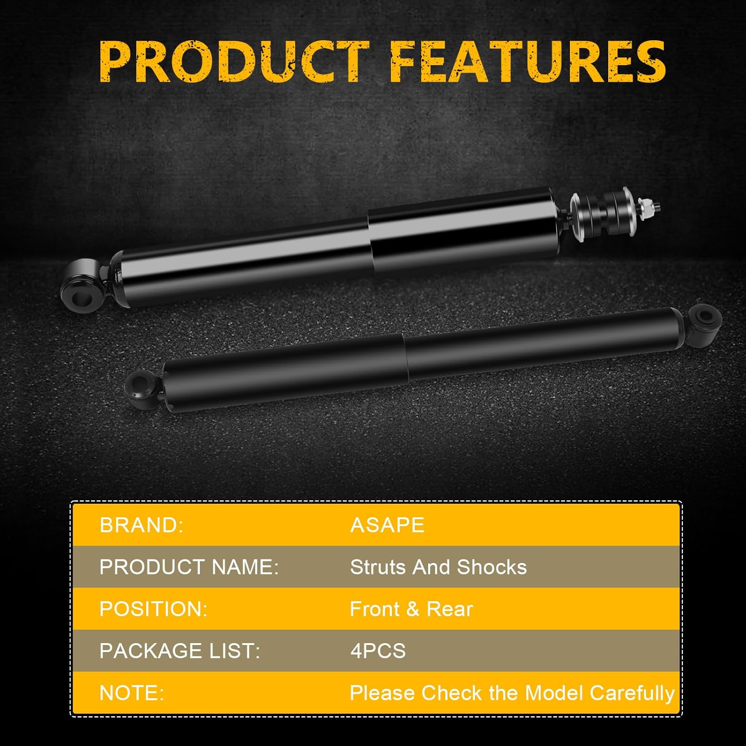 ASAPE Front and Rear Shock Absorbers Fit for 1990 1991 1992 1993 1994 1995 1996 1997 for Ford Ranger 1994 1995 1996 1997 for Mazda B3000 Auto Struts Replacement Shocks Assembly - 4PCS