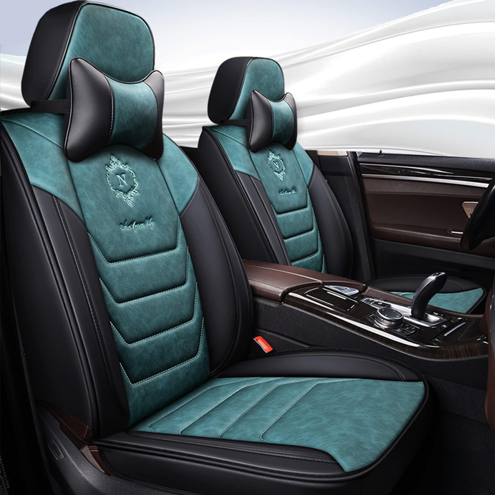 Car Seat Covers Universal Full Set Accessories for Lincoln Navigator Mkz Mkc Mkx Mks Mkt Car Accessories: green