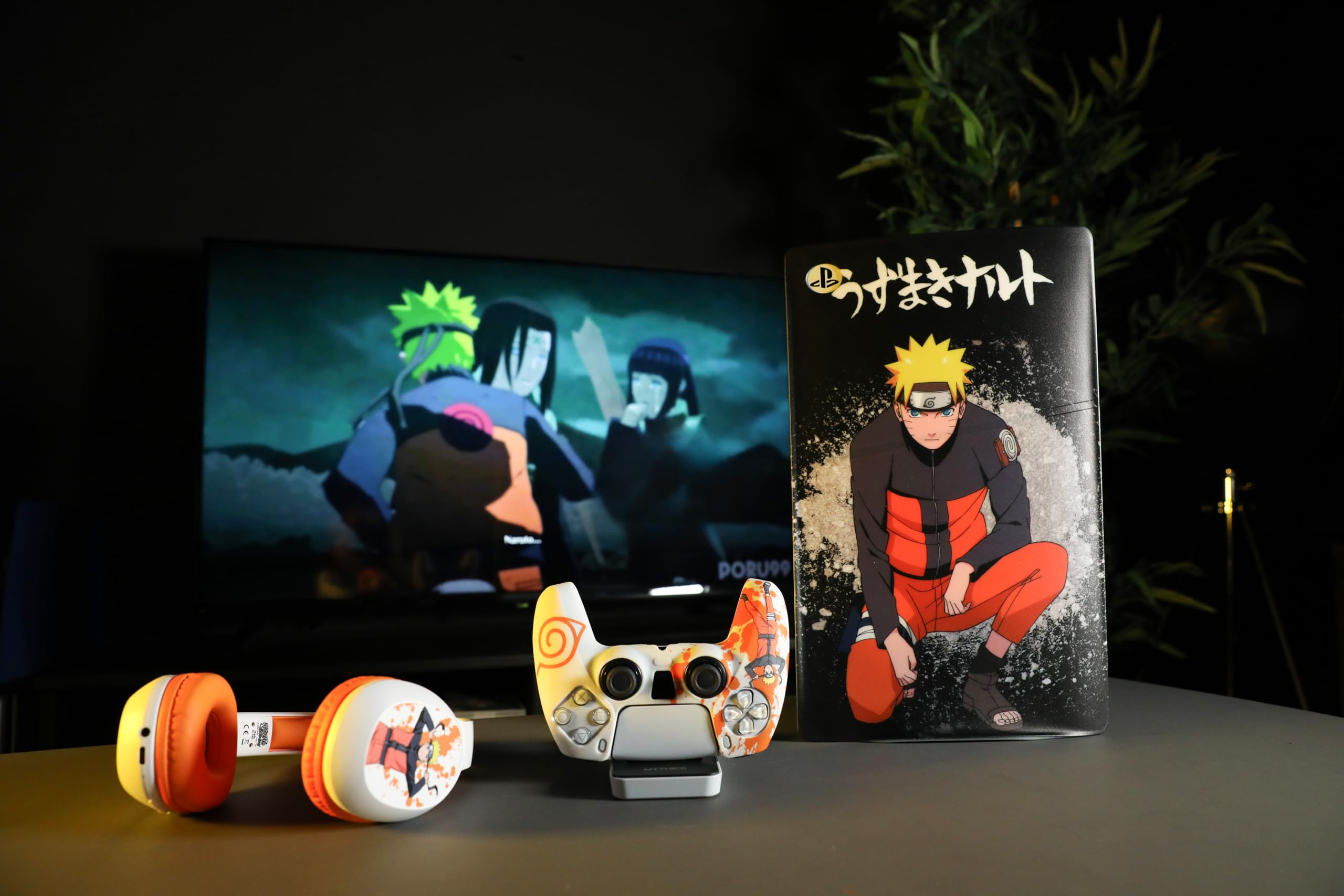 Konix Naruto Shippuden Custodia protettiva per console PS5 - Silicone - Antiurto - Antigraffio - Disegno Naruto - Nero