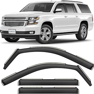 CLIM ART in-Channel Incredibly Durable Rain Guards for Chevrolet (Chevy) Suburban 2015-2020, Original Window Deflectors, Vent Window Visors, Vent Deflector, 4 pcs. - 615430