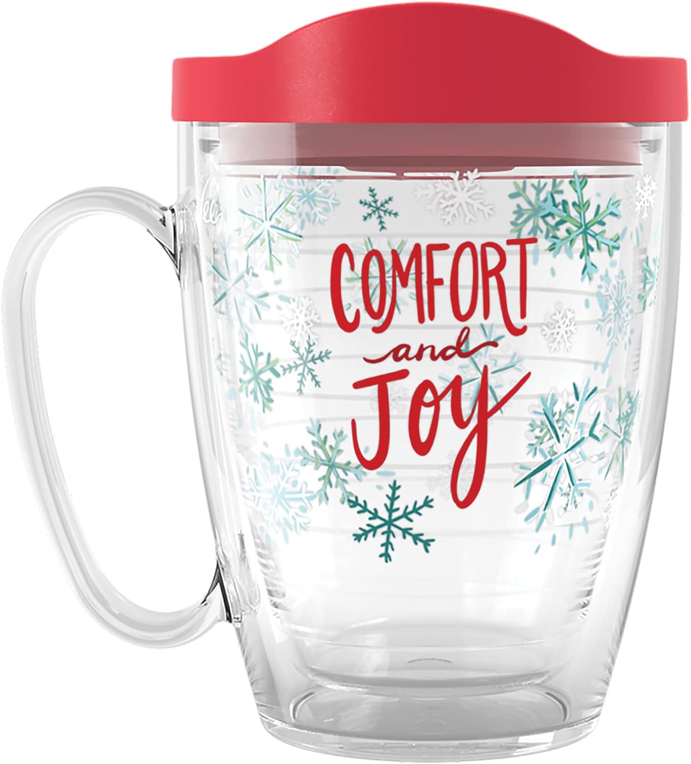 Tervis EttaVee Christmas Holiday Comfort and Joy Made in USA Double Walled Insulated Tumbler Travel Cup Keeps Drinks Cold & Hot, 16oz Mug, Comfort and Joy