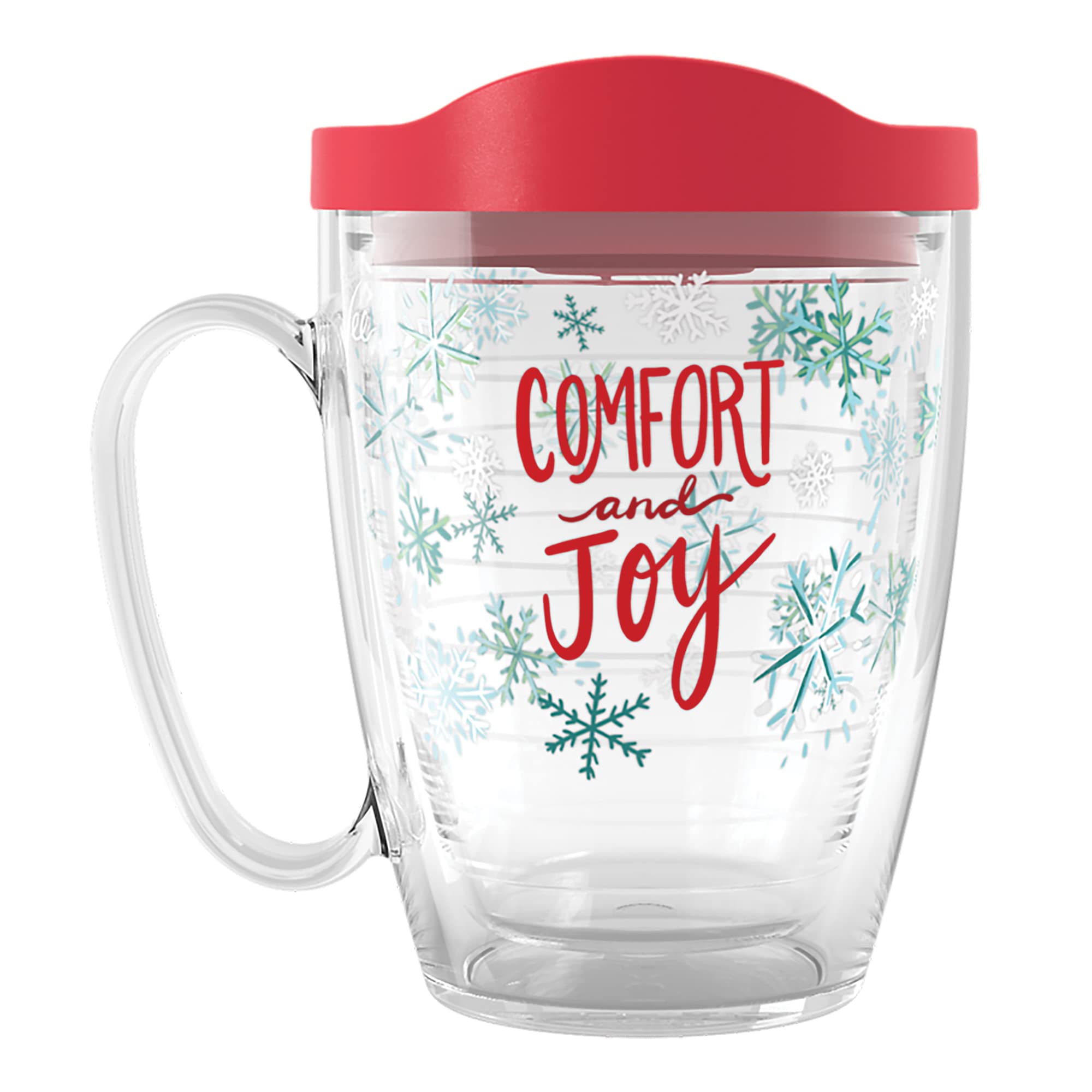 Tervis EttaVee Christmas Holiday Comfort and Joy Made in USA Double Walled Insulated Tumbler Travel Cup Keeps Drinks Cold & Hot, 16oz Mug, Comfort and Joy