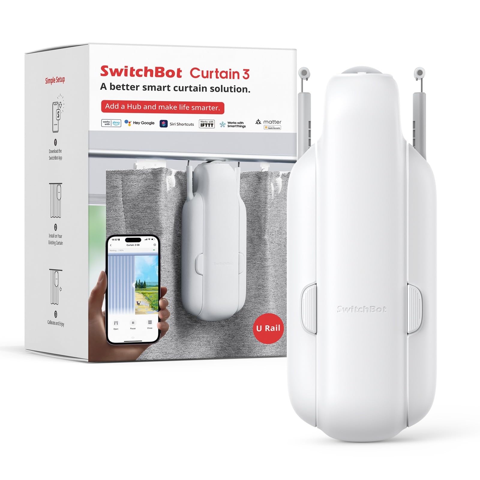 Buy SwitchBot Smart Automatic Curtain Opener Bluetooth Remote Control