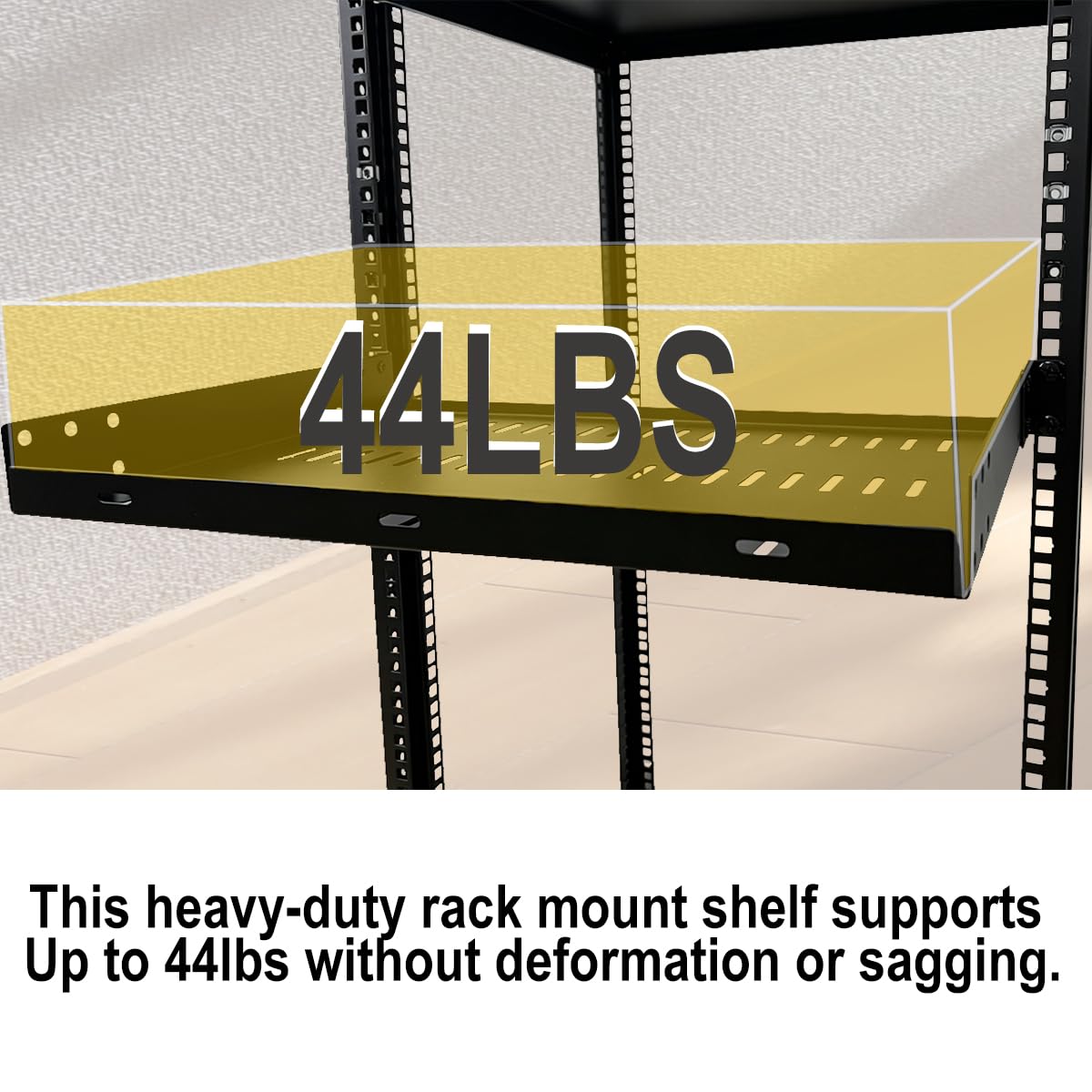 1U Server Rack Shelf - 19 Inch Vented -4