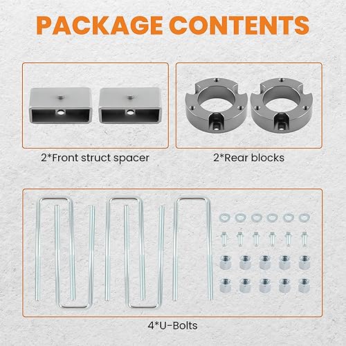 Miniatura 9 de maXpeedingrods Kit de elevación de nivelación trasera delantera de 3 pulgadas y 2 pulgadas para Toyota Tacoma 1995-2004 2WD 4WD, solo 6 lengüetas,