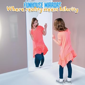 Fun Express Funhouse Mirror Carnival - Over 4 Feet Tall Distorting Mirror for Party Decorations | Portable Fun House for Kids Events, Photo Booth Props & VBS Vacation Bible School Decor