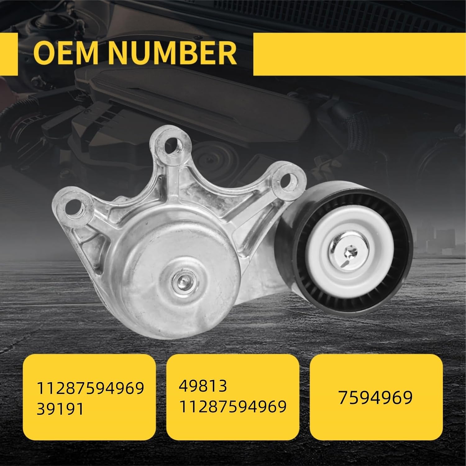 Drive Belt Tensioner 39191 Fit for BMW X3 X4 X1 228i 320i 328i 428i 528i Z4 2012-2018 L4 2.0L Pulley Tensioners 49813