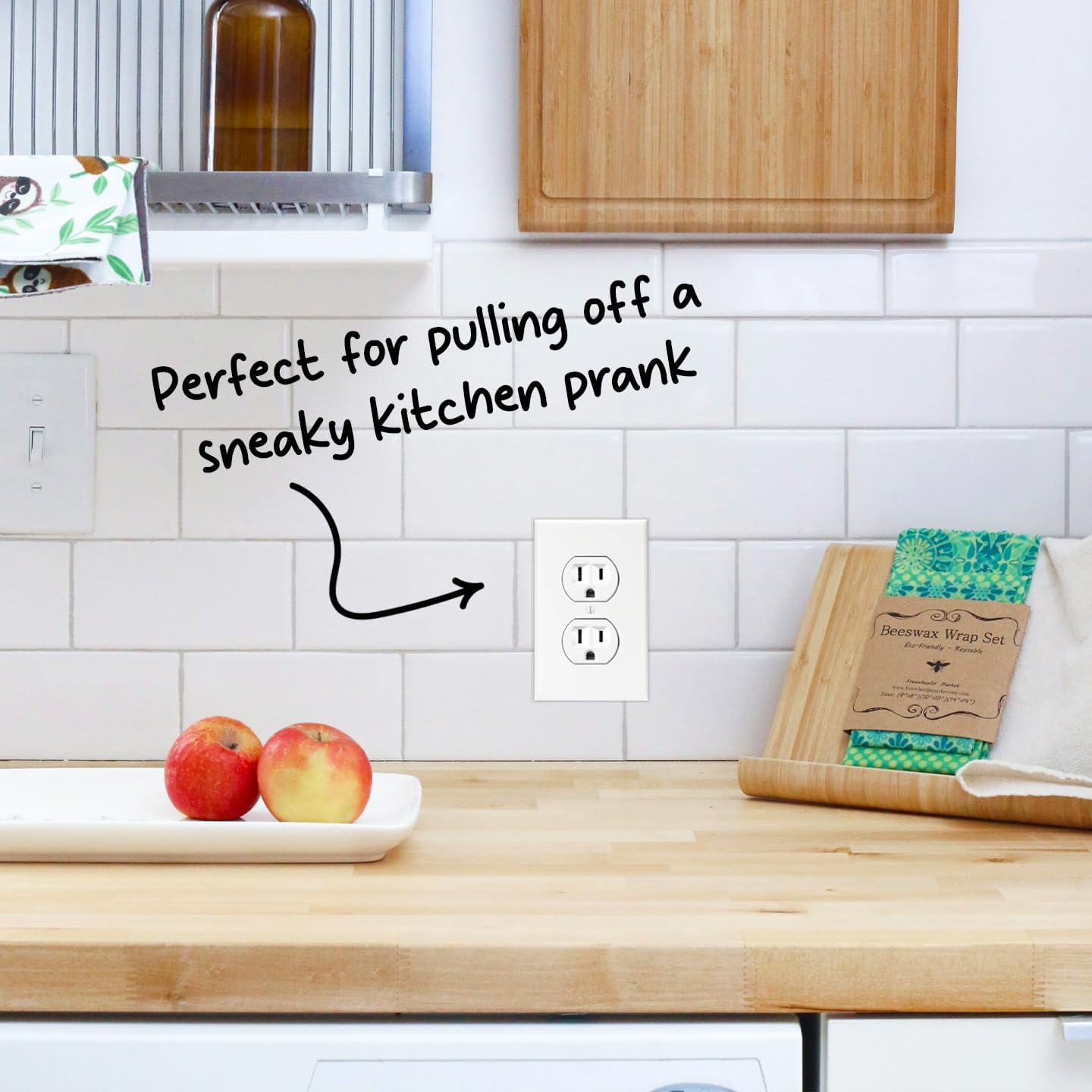 GRITKULTURE Pretend Electrical Outlet Decal Stickers 10 Pack- High-Resolution Hilariously Funny Joke Prank Power Outlet Decals, Wall Outlet Decal Gag Is Great For Office and Airport
