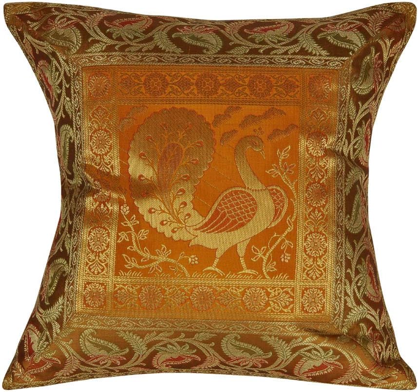 Throw Pillow for Bed Couch Sofa Handmade Home Living Room Wedding Gift for Relatives Cushion Cover Set of 2Pcs (16x16 Inch(