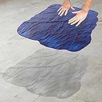 Vista 6 de Sellos de hormigón con textura de hormigón azul, patrón de pizarra, herramienta de estampado de molde a presión con recortadora de bordes