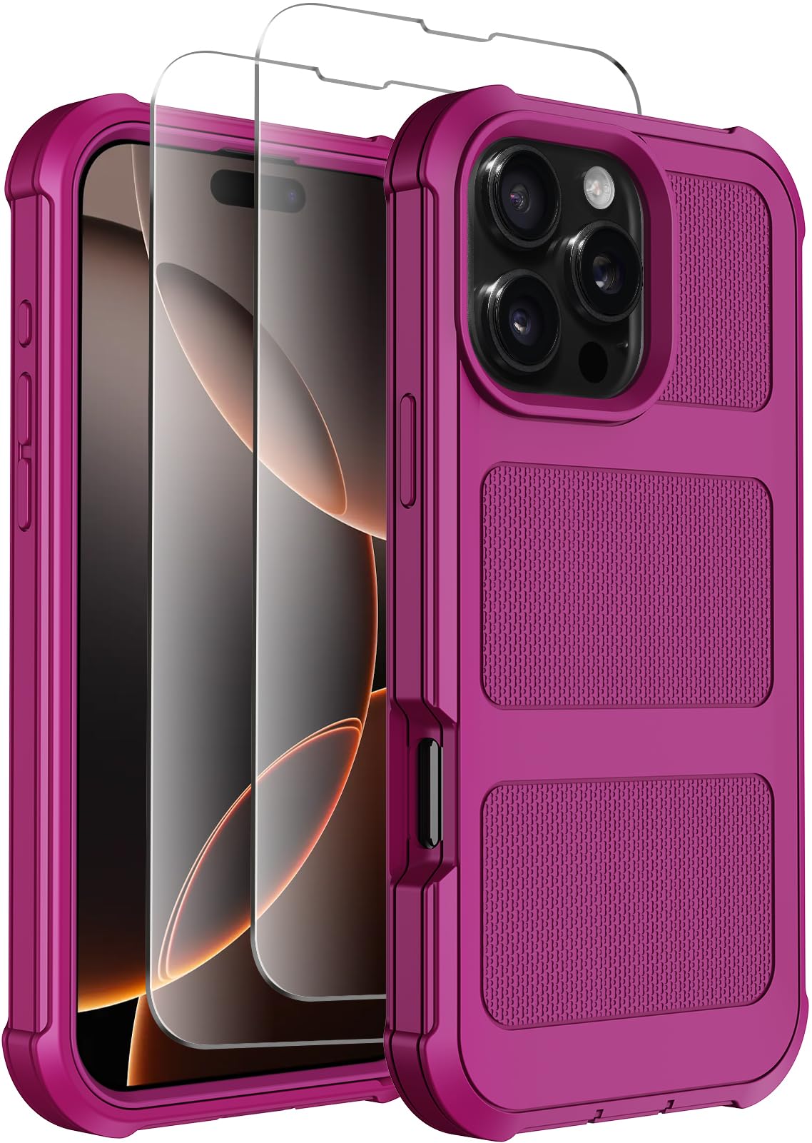 Temcase for iPhone 16 Pro Max Case with [2X Screen Protector], Dual-Layer Military Drop Protection Heavy Duty Rugged Bumper Shockproof Protective