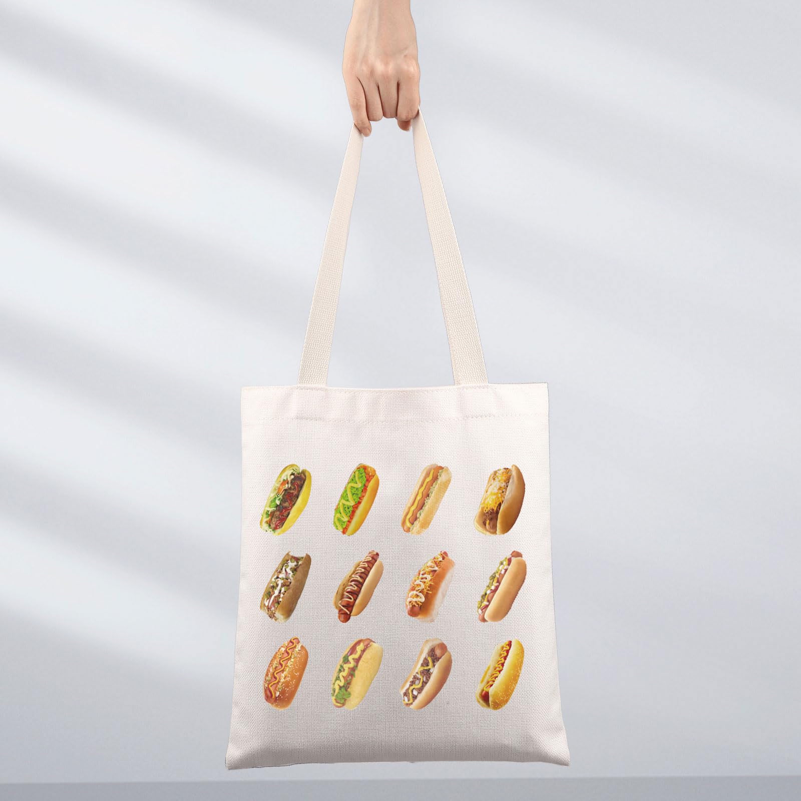JNIAP Hot Dog Tote Bag Hot Dog Lover Gifts Hot Dog Shoulder Bag Hot Dog BunLover Hot Dog Squad Gifts
