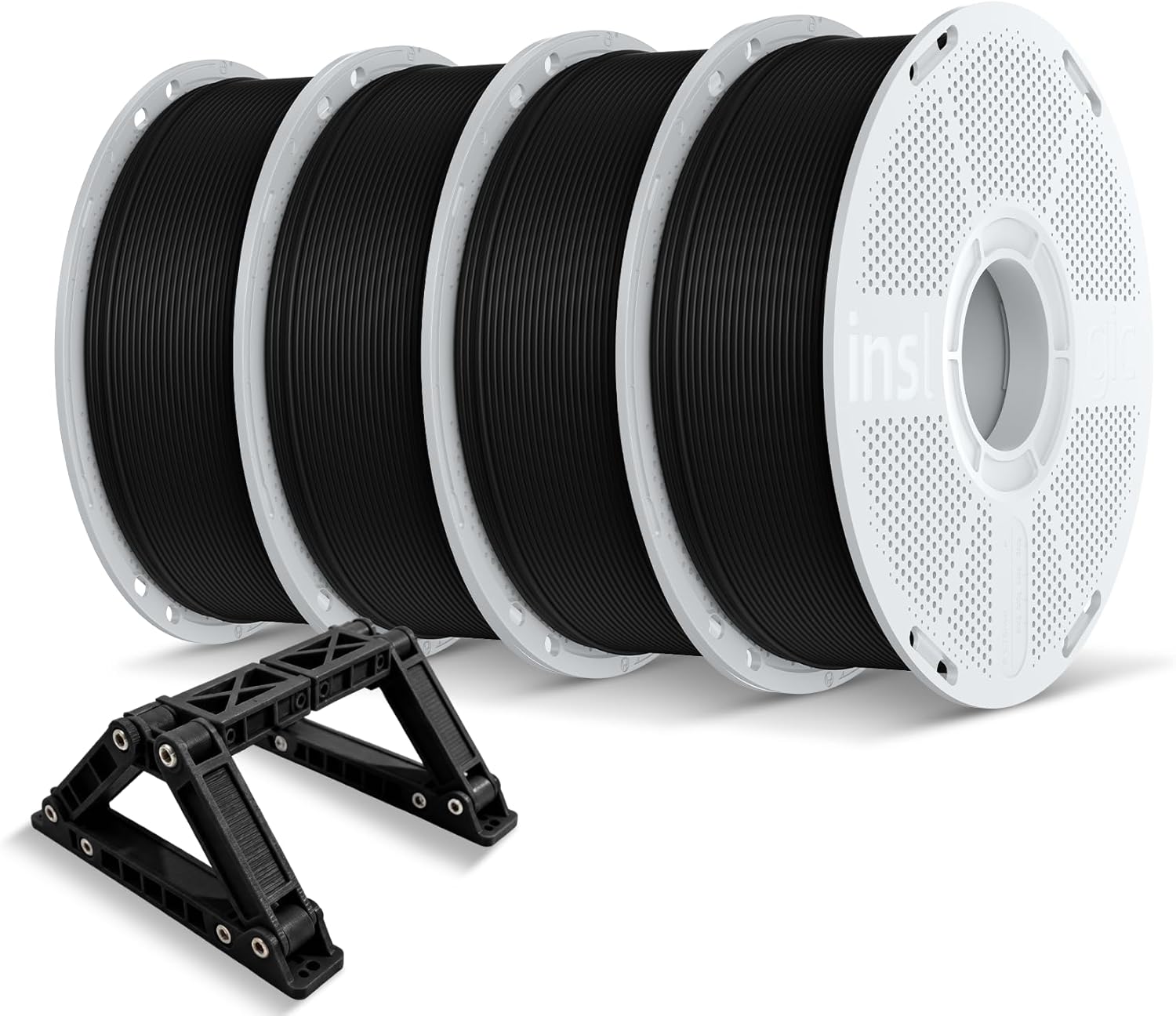 Inslogic ASA Filament 1.75mm, UV & Weather Resistant 3D Printer Filament, High-Strength & Heat-Resistant, Smooth Printing with Low Warping, Ideal for Outdoor Use, 1kg×4 (2.2lbs×4) Spools, Black