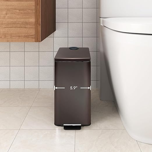 Basurero Pequeño de Acero Inoxidable con Tapa y Pedal - 5 Litros miniatura 3