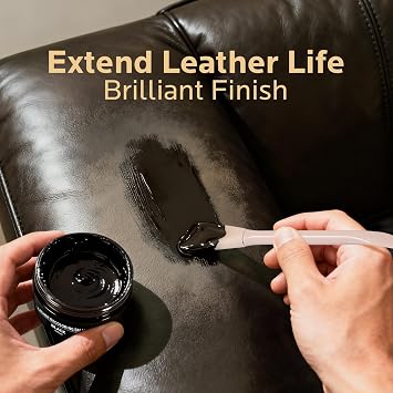 Brown Leather Recoloring Balm: Leather Color Restorer Conditioner, Leather Repair Kits for Vinyl Furniture Sofa Car Seats Shoes - Dye on Scratches Fades Worn Surfaces