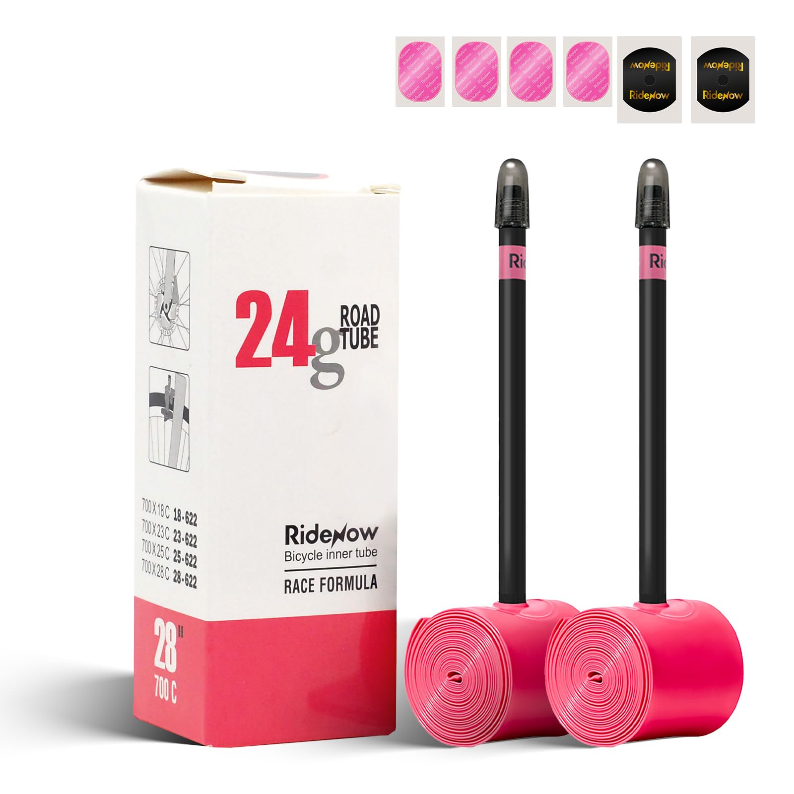 RideNow 24g 2-Pack TPU Inner Tube 700 x 18C-28C with 85mm Presta Valves