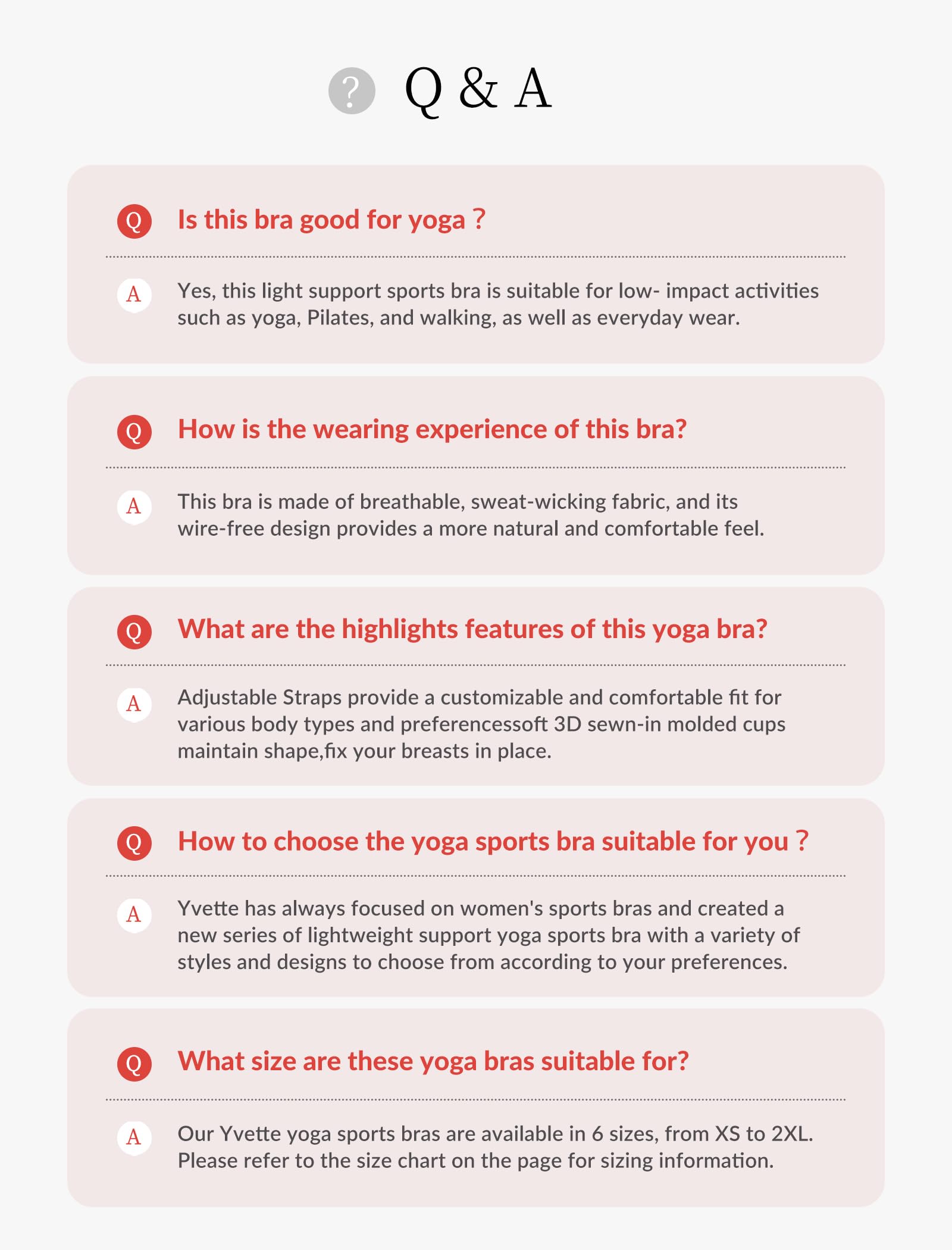 Yvette Reggiseni sportivi regolabili con spalline sottili con retro a V per le donne Reggiseno da yoga imbottito senza fili con supporto leggero Canotta corta