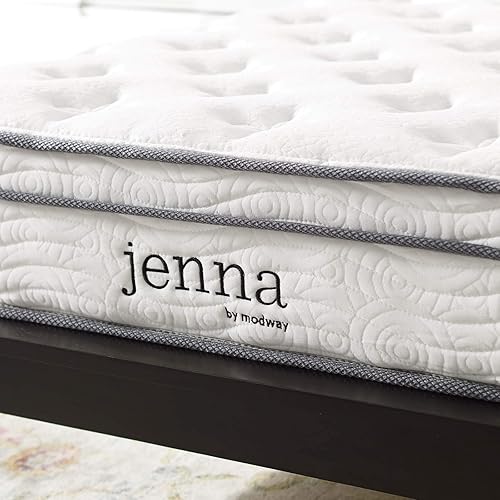 Miniatura 119 de Modway Jenna - Colchón King de muelles interiores (8 pulgadas), Tela, Blanco