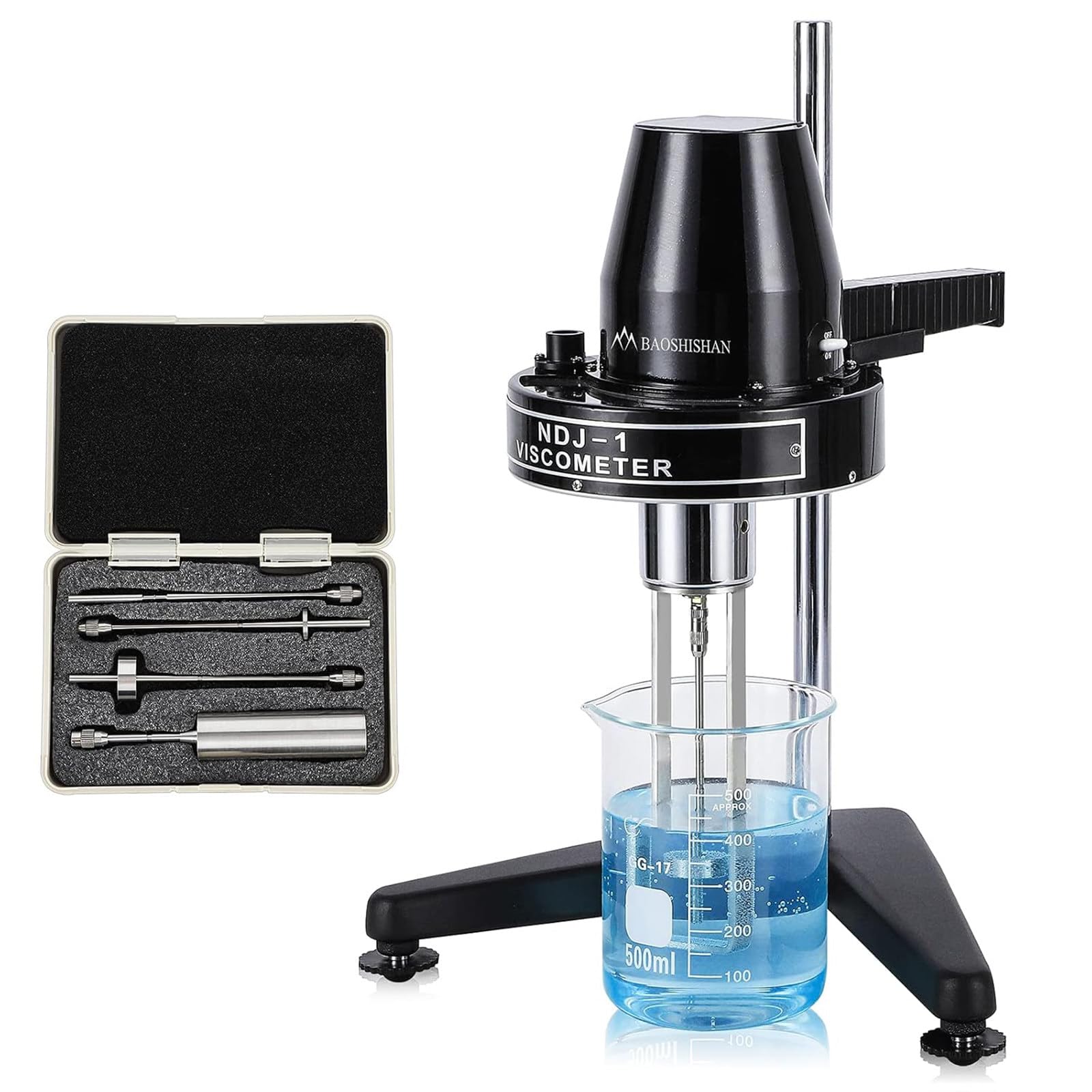 Medidor de viscosidad rotacional, 4 husillos para fluidos newtonianos, probador de laboratorio para pinturas y aceites, medición precisa de fluidos, diseño fácil de usar