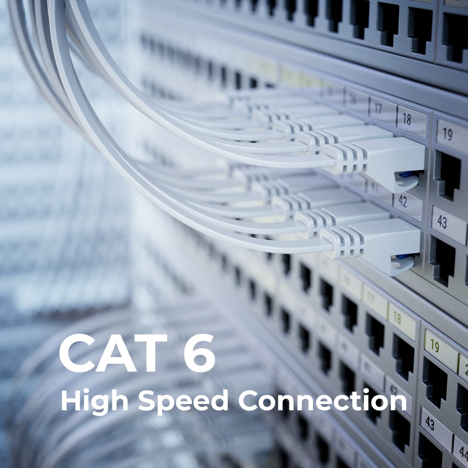 deleyCON 5m Cavo Rete CAT6 Piatto 1000 Mbit Gigabit LAN - CAT 6 RJ45 Ethernet Patch Cavo Piatto Installazione - per Internet Switch Router Modem Patchpanel - Bianco