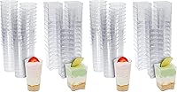 Vista 10 de Juvale Mini tazas de postre – 72 piezas de plástico transparente, 3 onzas y 5 onzas – Vasos desechables y reutilizables para postre y aperitivos