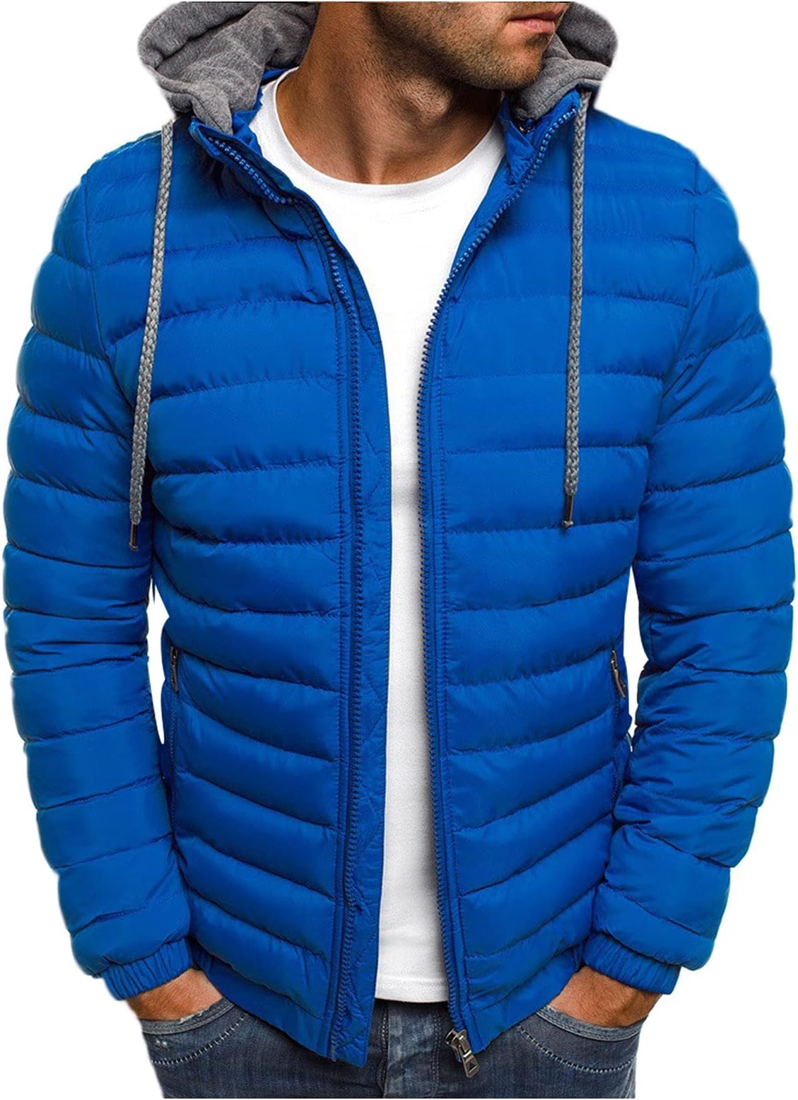GenericPuffer Jacket Men with Hood Mens Down Jackets Men’s Winter Warm Down Coat Thick Hooded Down Jackets,Parka Coat