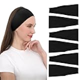RITOPER Black Workout Head Bands for Women's Hair, Buttery Soft Non Slip Wide Thick Headbands, Solid Headband Hair Bands for Yoga, Running, Spa Day, Sports, Travel, Fashion
